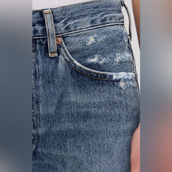 Agolde Riley High Rise Straight Crop in Frequency - Picture 5 of 13